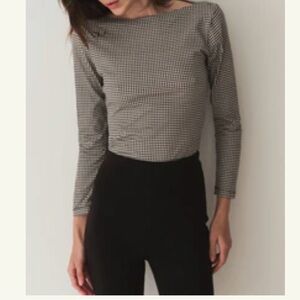 DOEN - PAULETTE TEE -- NOIR LA MADDALENA GINGHAM - L
